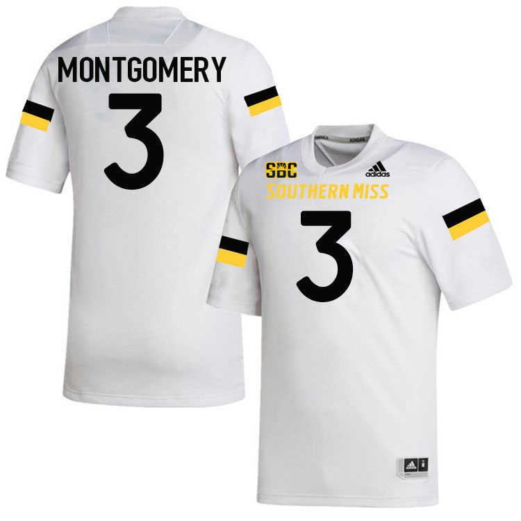 Southern Miss Golden Eagles #3 Chuck Montgomery Football Jersey Stitched-White